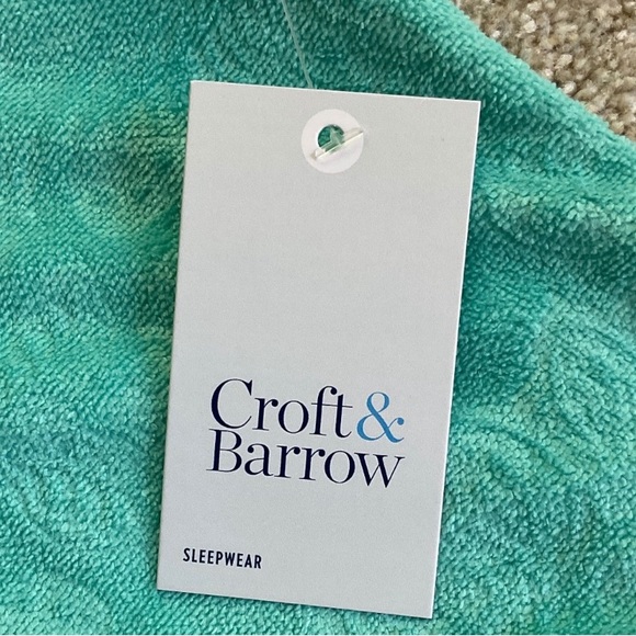 Croft & Barrow Aqua Zip Front Bath Robe Size XL NWT - Picture 5 of 6